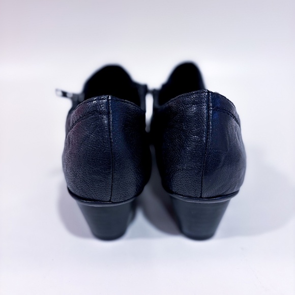 RIEKER Black Heeled Ankle Shoes With Faux Snakeskin Panel | Size 5.5 * - Picture 7 of 8